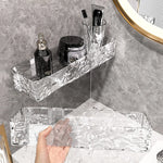 organisateur salle bain étagère murale transparent moderne luxe diffuseur huiles essentielles pots crème flacons