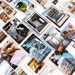 cartes postales vintage paysages urbains nature clips décoratives minimalistes modernes