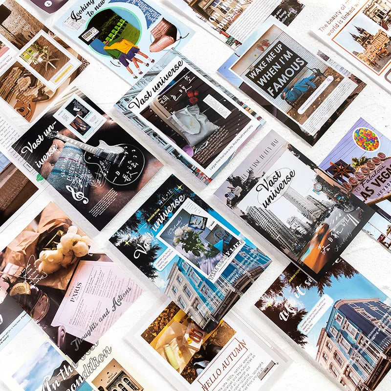 cartes postales vintage paysages urbains nature clips décoratives minimalistes modernes