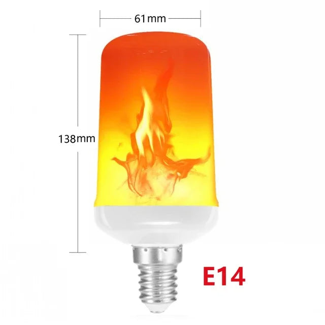 ampoule led effet flamme animée blanc chaud 360° moderne e27 80000h