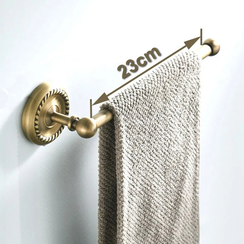 accessoires salle bain bronze classique finition brillante serviette bar papier holder robe hook vintage