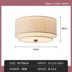 lampe moderne tissu fini beige clair éclairage led surface télécommande
