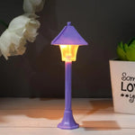 lampe sol miniature moderne noir rose bleu clair violet rouge pagode lumineuse