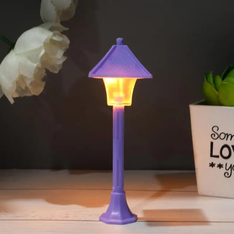 lampe sol miniature moderne noir rose bleu clair violet rouge pagode lumineuse