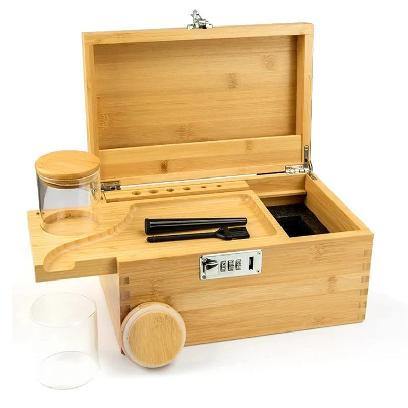 Boîte de rangement en bambou dans un intérieur moderne