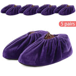 protège chaussures velours non glissants réutilisables lavables intérieur extérieur moderne rouge bleu violet marron