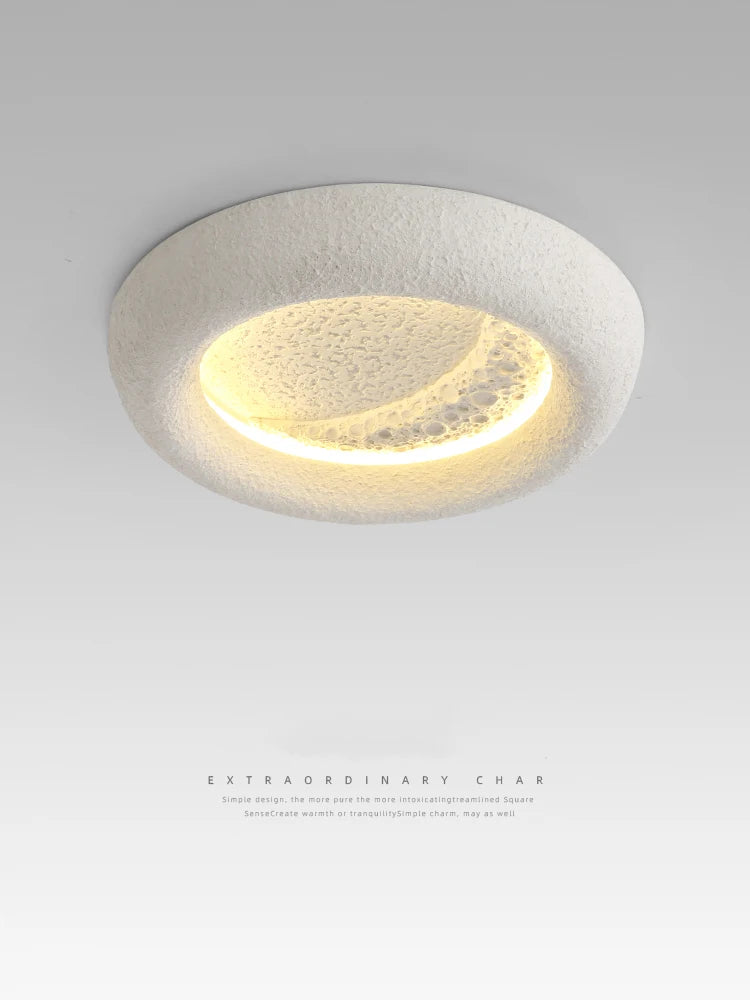 lampe led moderne blanche texturée aspect pierre minimaliste chambre salon