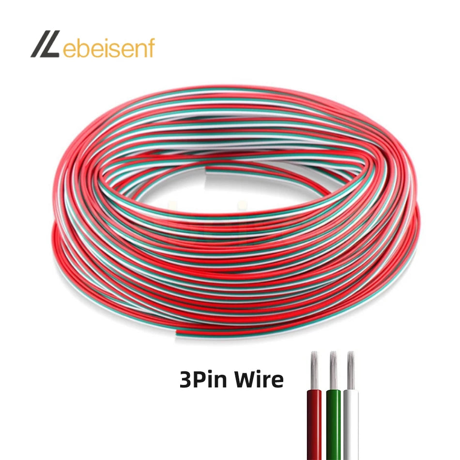 câbles électrique couleur multiple 22AWG 5m 10m led rgb cct diy cuisine éclairage