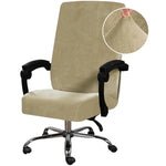 housse chaise velours élasthanne noir moderne élastique zip ajusté 45 60cm