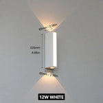 Éclairage moderne applique murale blanc LED 12W éclairage cuisine chambre salle manger étanche IP65