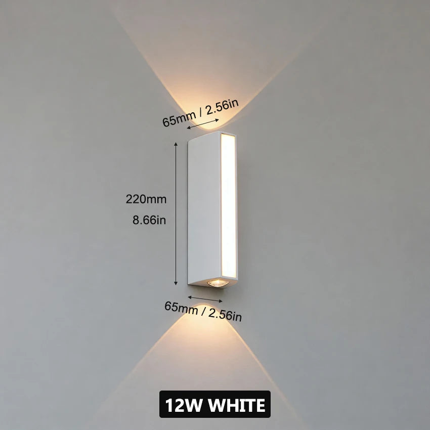 Éclairage moderne applique murale blanc LED 12W éclairage cuisine chambre salle manger étanche IP65