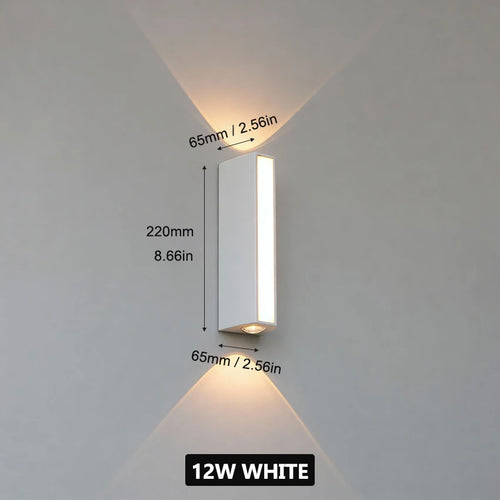 Éclairage moderne applique murale blanc LED 12W éclairage cuisine chambre salle manger étanche IP65