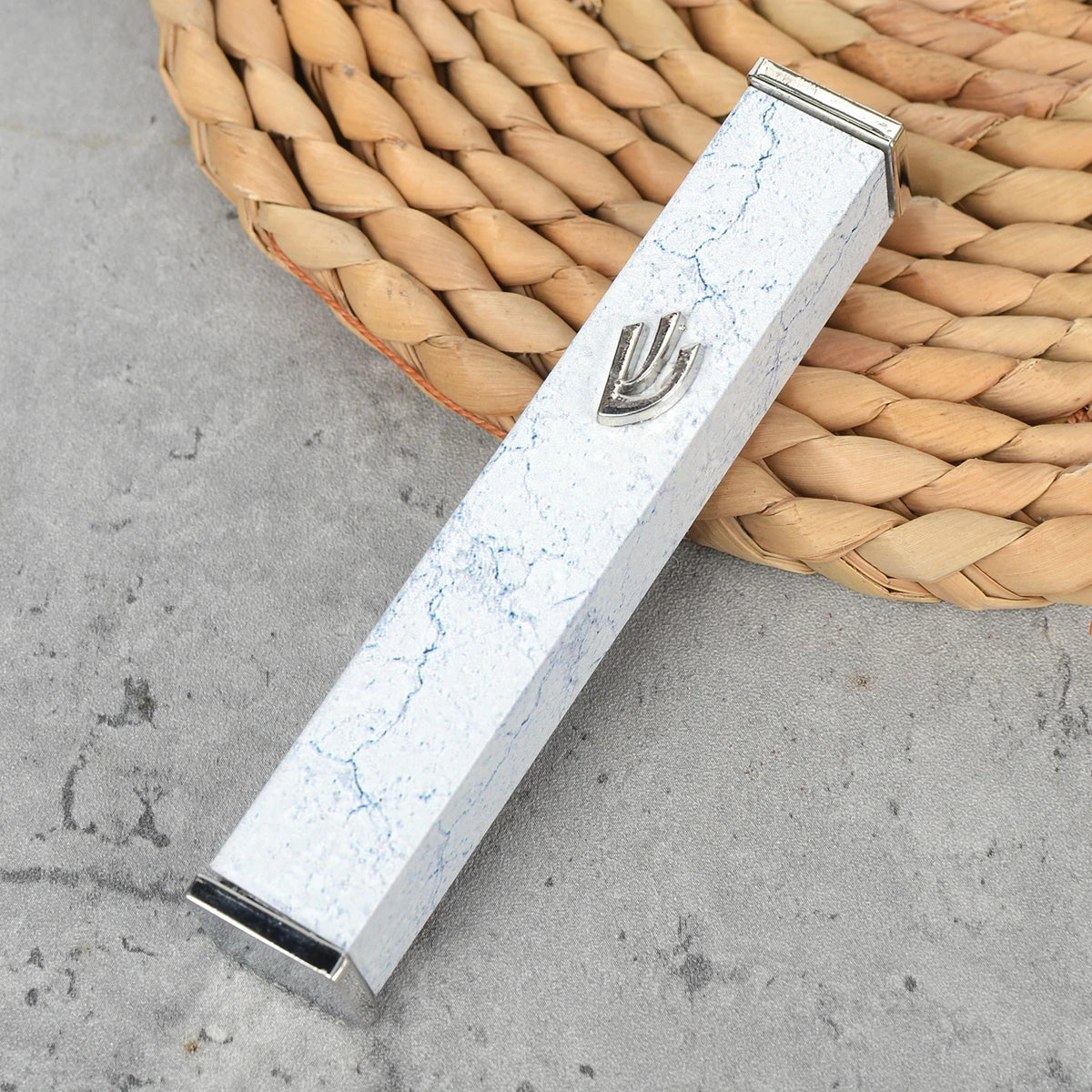 accessoires mezzuzah métal gris noir blanc marbre adhésif moderne religieux maison judaïsme