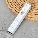 accessoires mezzuzah métal gris noir blanc marbre adhésif moderne religieux maison judaïsme