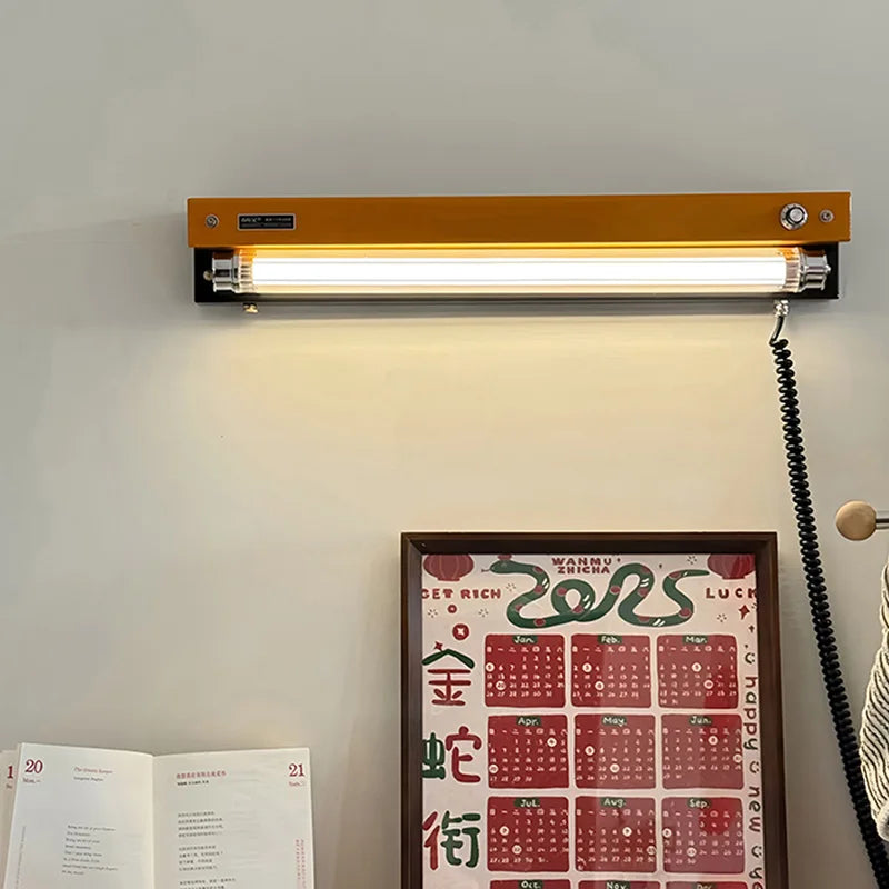 Applique murale vintage orange avec interrupteur