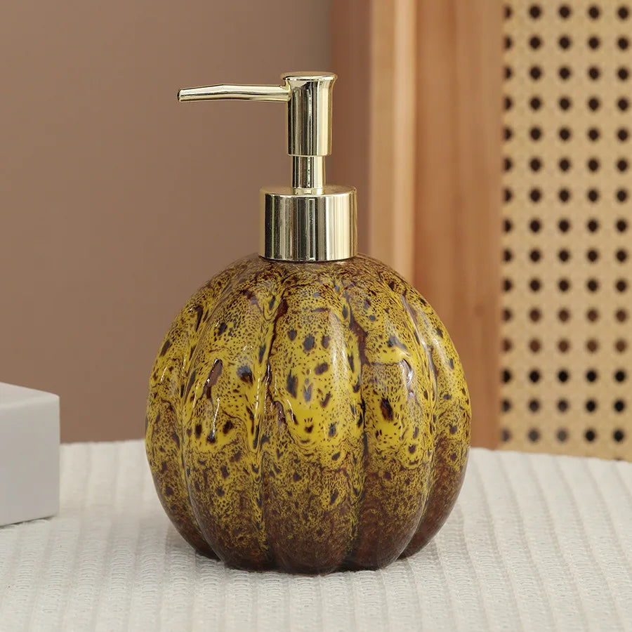 distributeur savon liquide céramique texture marbrée moderne bleu rouge vert jaune
