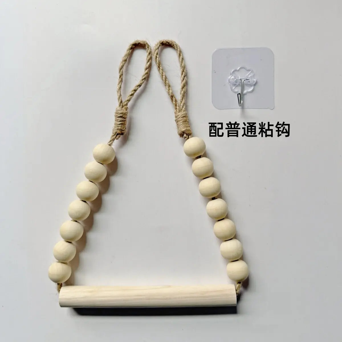 porte rouleau papier toilette blanc bois corde boho rustique suction chambrehôtelDecorationMaison