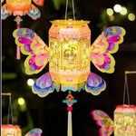lanterne papillon artisanale transparente motifs floraux couleurs vives tassel inclusion ornementations traditionnelles occasions fêtes