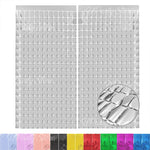rideau arrière plan festif carreaux argent brillants décoration mariage anniversaire fête murale moderne
