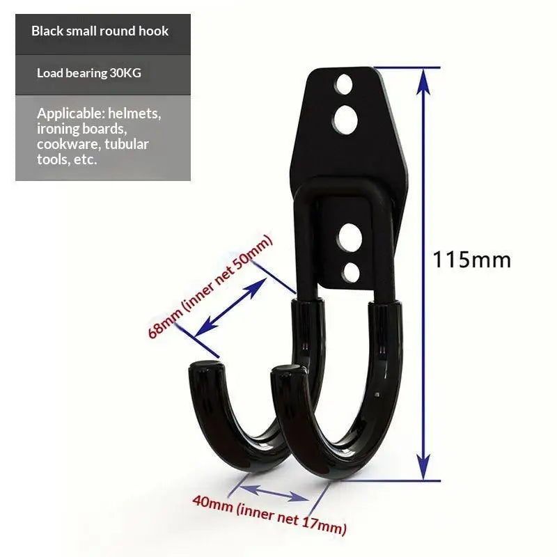 support mural moderne crochet noir orange outils jardin vélo fixations vis multiple'utilisation