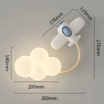 lampe murale moderne nuages avions cerfs volants étoiles arc ciel enfants led multicolore