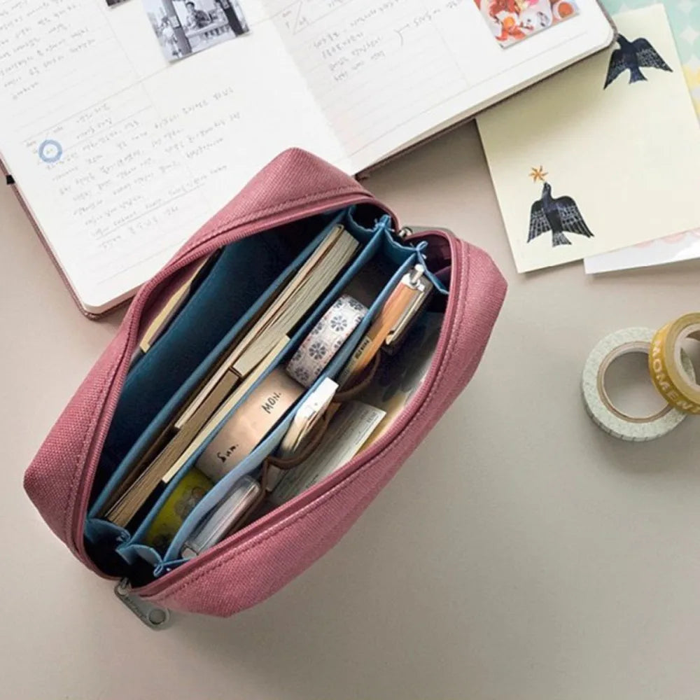 pochette rangement oxford multi usage bleu rose gris jaune moderne pratique fermeture glissière