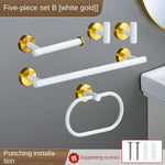 accessoires salle bain blanc moderne adhésif serviette papier toilette gant toilette inoxydable brossé