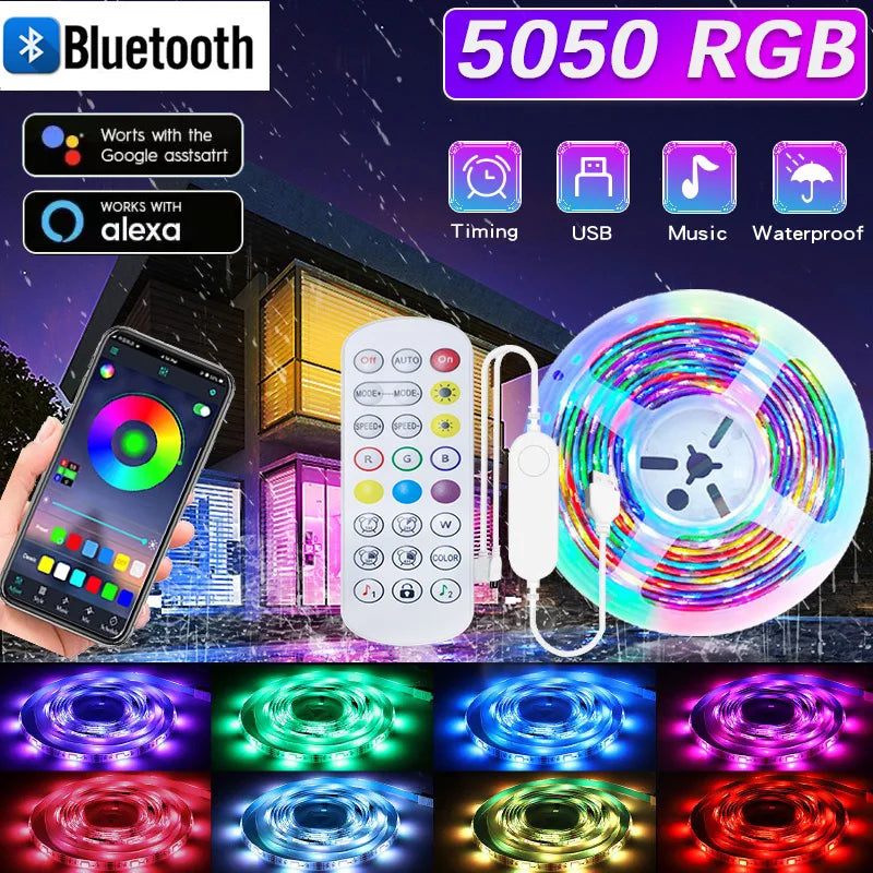 ruban led rgb flexible multicolore wifi application mobile musique salon chambre téléviseur usb