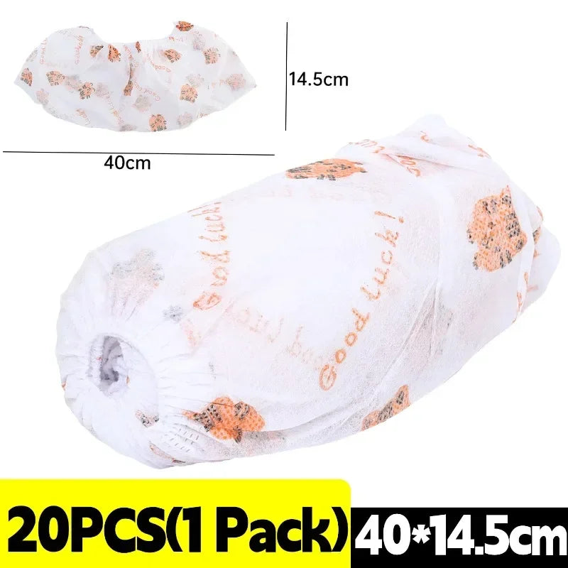 protège chaussures jetables blanc orange gris élastiques petits animaux good luck moderne pratique