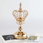 décoration maison bougeoirs couronne or cristaux métal transparent royal glamour