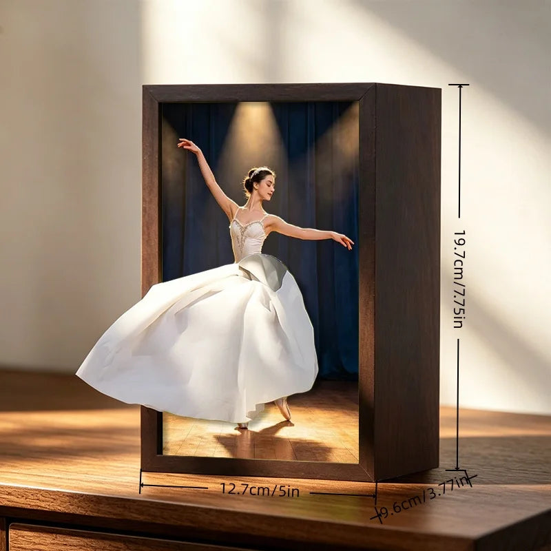 cadre photo bois danseuse ballet fond blanc couleurs vives classiqueintérieur décoration murale image transparente