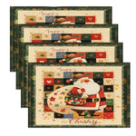 serviettes table noël motif festif arbres cadeaux flocons géométriques couleurs vives pack pièces