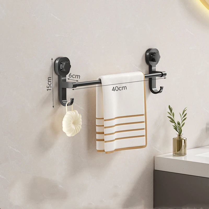 porte serviettes mural noir suction moderne salle bain hang towels adhésif