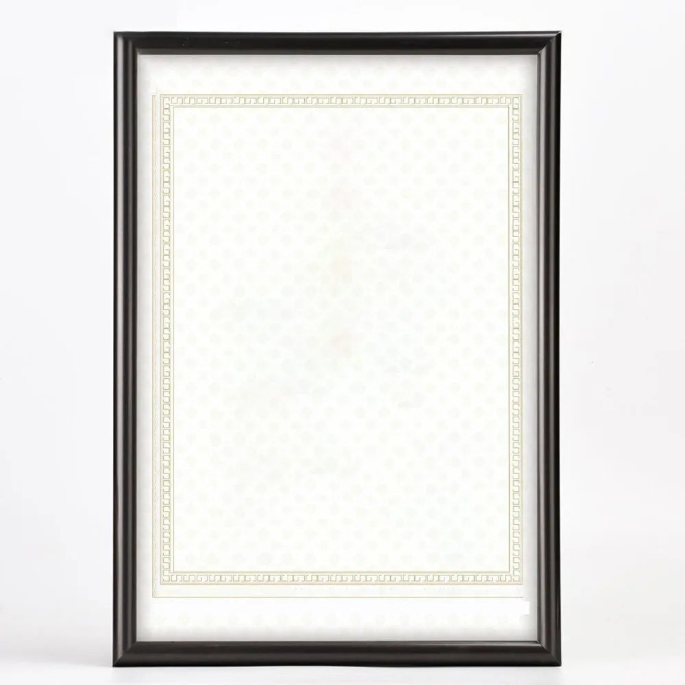Cadre tableau A4 classique bordure géométrique couleurs bleu marine rouge doré argenté