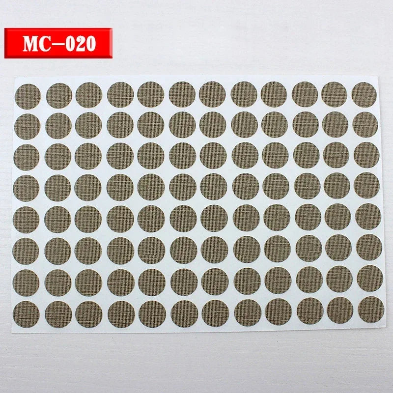 autocollants marron doré vis décoration tiroir meuble bois texture points circulaires résistants eau 96pcs