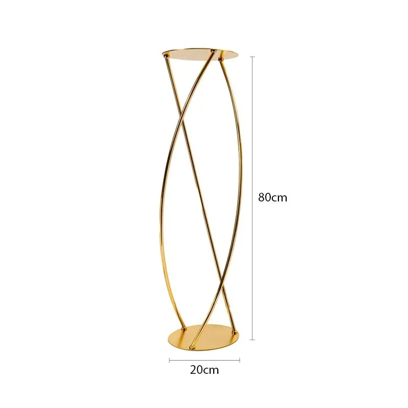 support floral métal or structure géométrique moderne 80cm 60cm decoration table fleurs artificielles