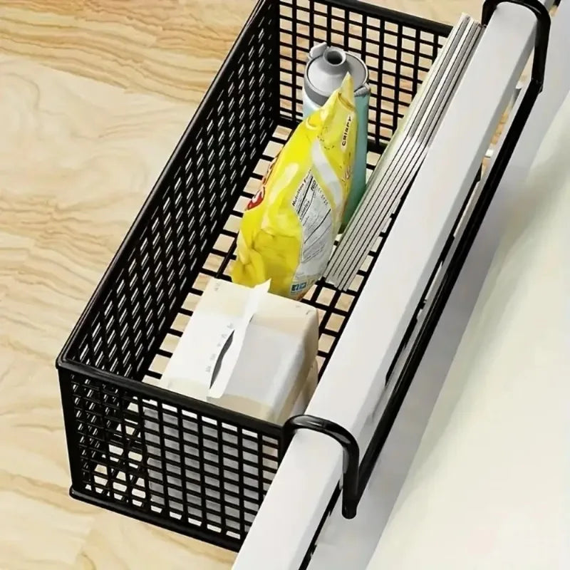 panier suspendu moderne grille métallique noir blanc rangement chevet lit multifonctionnels