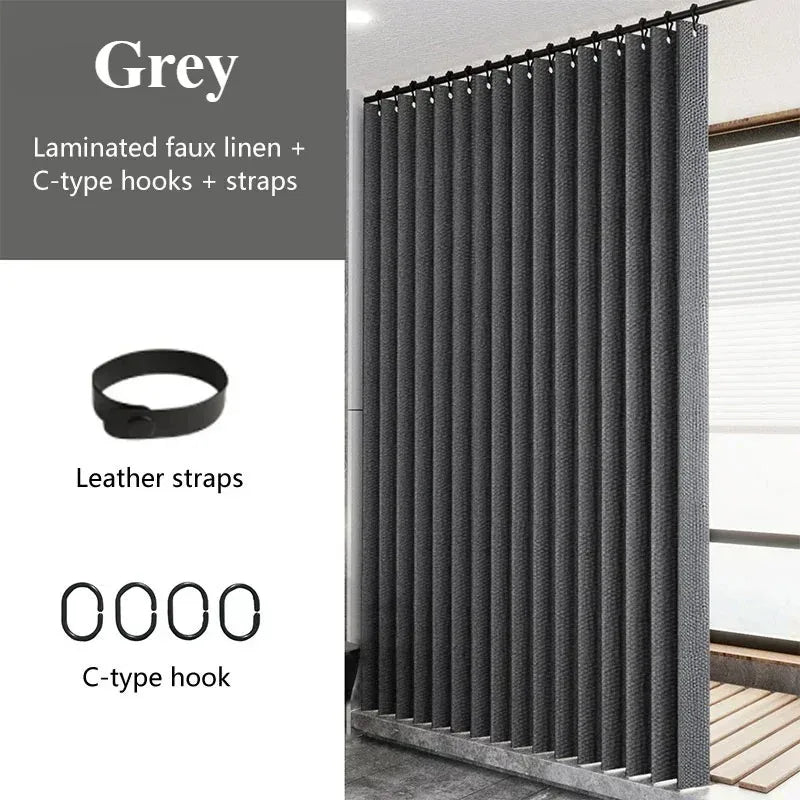 rideau douche gris texturé lin imperméable moderne respectueux environnement 180cm 200cm