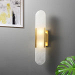 applique murale moderne marbre blanc doré texture marbrée éclairage led flux lumineux élevé murale