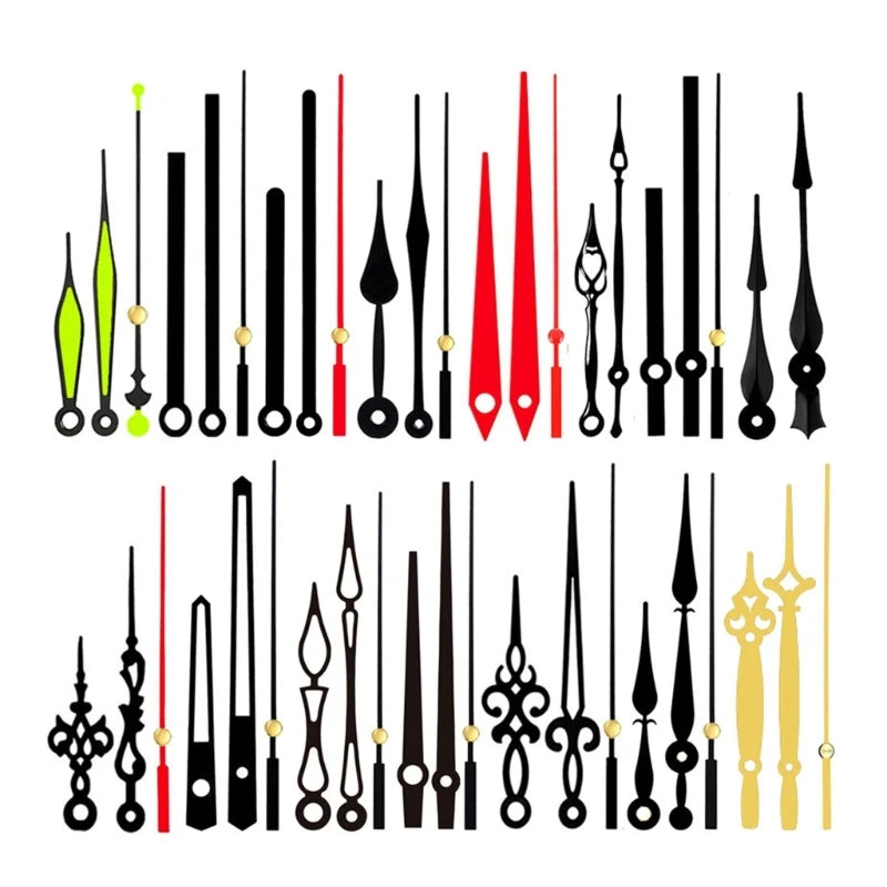 aiguilles montre réparations horlogerie classique or noir élégantes différentes formes motifs décoratifs fixations mouvement