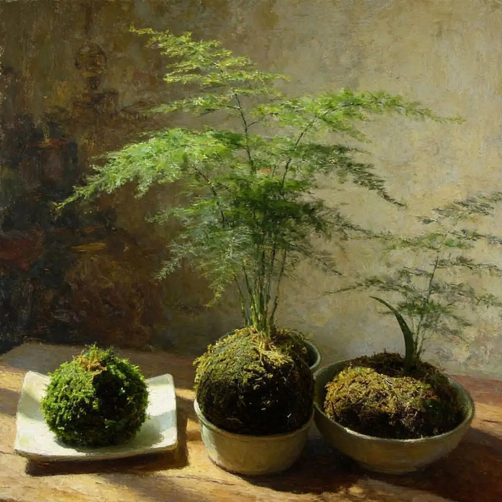 Boule mousse artificielle verte texture naturelle décoration intérieure pot fleuri jardinière