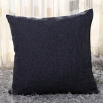 housse coussin carré coton lin moderne couleur unie beige marron rouge vert bleu orange