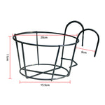support pot fleurs rond fer noir blanc moderne clips balcon jardinage
