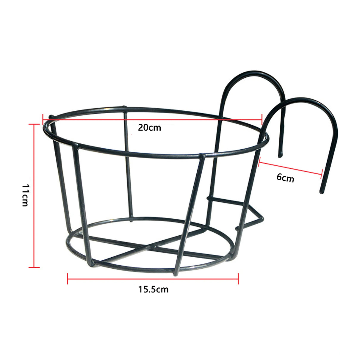 support pot fleurs rond fer noir blanc moderne clips balcon jardinage