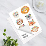 papier autocollant vinyle a4 blanc mat 50 feuilles motifs animaux fleurs décoration