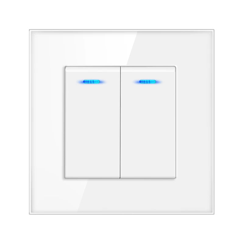 interrupteur mural bouton pression noir blanc gris moderne minimaliste fixations certifications rohs