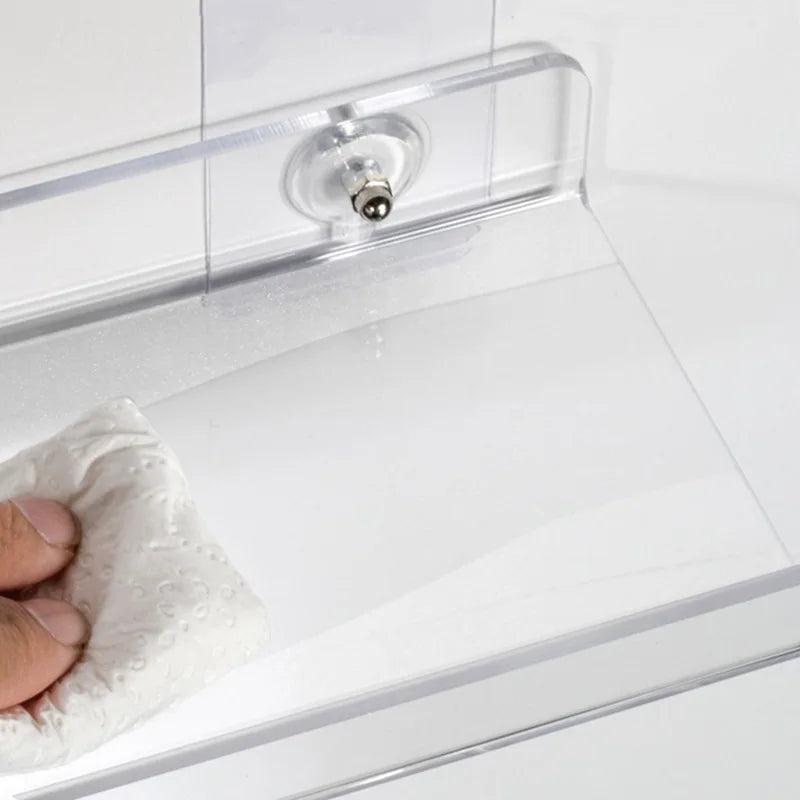 étagère murale transparente moderne support cosmétiques respectueux environnement clips adhésifs single niveau cuisine