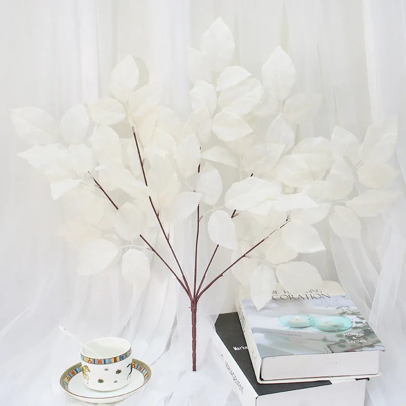 bouquet roses artificielles feuilles modernes décoration intérieure extérieur anniversaire mariage valentin chrismas minimaliste