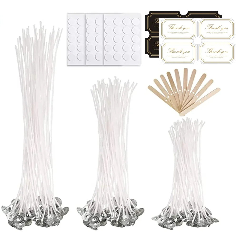 fil coton cire bâtonnets clips métalliques étiquettes bricolage artisanal blanc pratique utilitaire