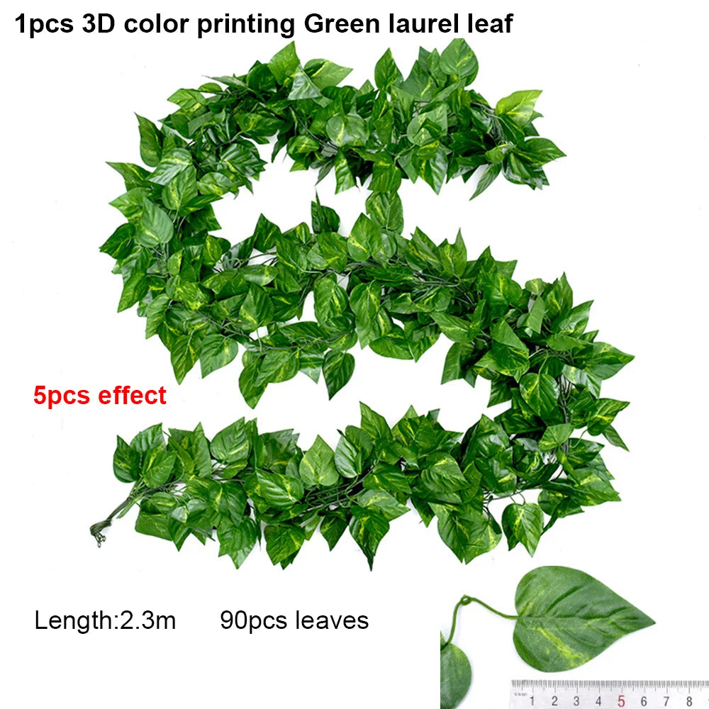 guirlande artificielle feuilles lierre vert décoration jardin intérieur fête mariage extérieur plante vigne